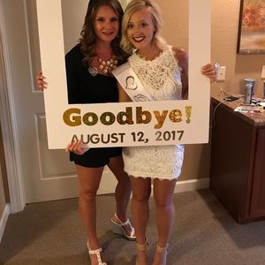 White lace and rope detail dress